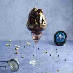 Nutty chocolate sundae