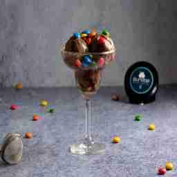 Gems chocolate sundae