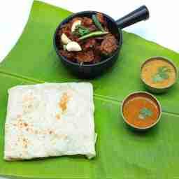 Veechu Parotta with garlic chicken
