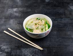 Wonton Noodle Soup With vegetable Dumplings