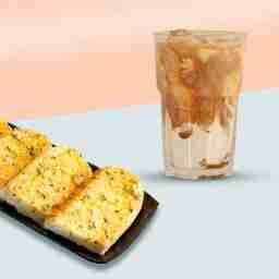 Iced Coconut Latte (R) + Chilli Cheese Toast (2 Piece)