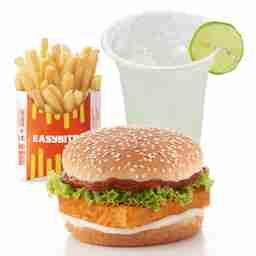Spicy paneer burger meal