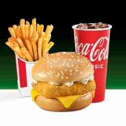 Crispy veg burger meal