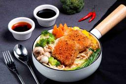 Tonkatsu (crumb fried) tofu ramen bowl