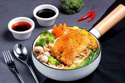 Tonkatsu (crumb fried) chicken ramen bowl