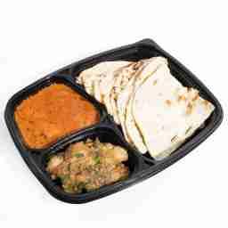 2 naan, paneer butter masala and gobi manchurian