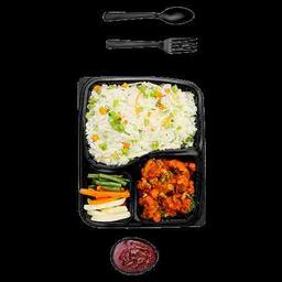 Veg fried rice & gobi manchurian