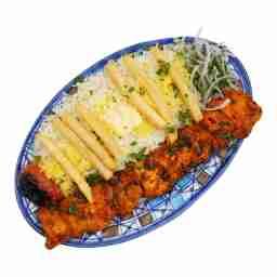 Arabian shish tawook with rice