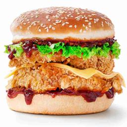 Double-up chicken spicy lucy burger