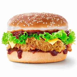 Spicy lucy crispy chicken burger