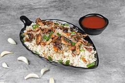 Burnt garlic mushroom fried rice