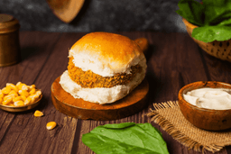 Spinach corn vadapav