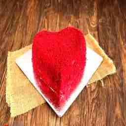 Anniversary red velvet heart cake