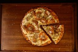 Loaded chicken terminator pizza