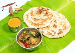 Parotta and chicken chettinad