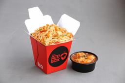 Chicken nanking noodles & hot garlic chicken