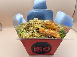 Egg rice bowl with spicy fried chicken (little box)