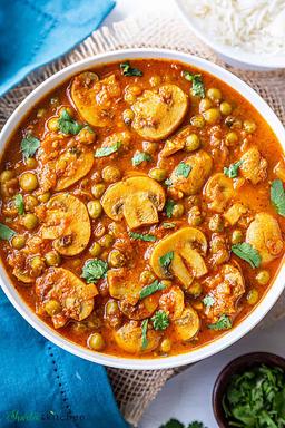 Muttar mushroom masala