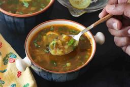 Lemon coriander soup with pork
