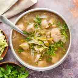 Lemon coriander soup with chicken