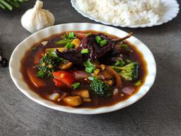 Mixed vegetable in hot bean sauce gravy