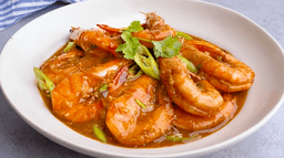 Chilli basil prawns thai gravy