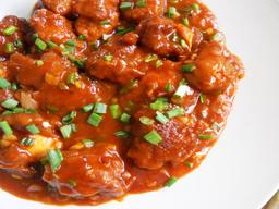 Chilli fish fingers gravy