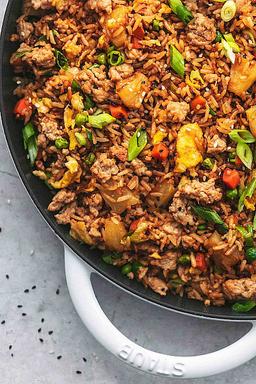 Pork chilli garlic fried rice