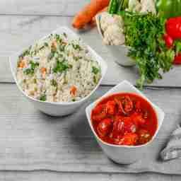 Dragon chicken + veg fried rice
