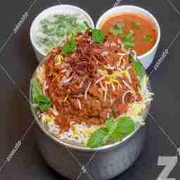 Hyd. mutton biriyani (fry pieces)