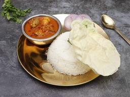 Mutton jhol with rice