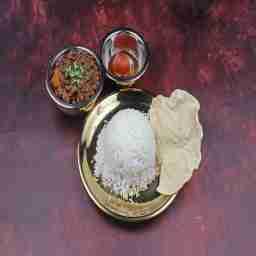 Aloo chana ghugni rice bowl