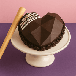 Dark chocolate heart pinata cake eggless