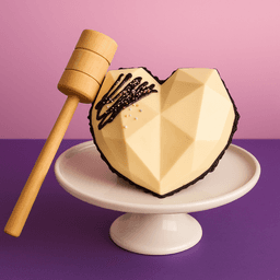 White chocolate heart pinata cake eggless