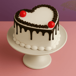 Black forest heart cake eggless