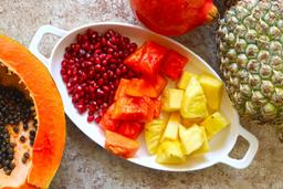 Vitamin c papaya pineapple pomegranate fruit bowl