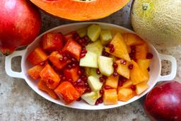 Super iron pomegranate apple muskmelon papaya fruit bowl