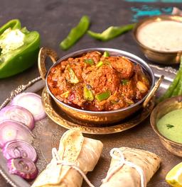 Kadhai chaap + any choice of bread + salad + pickle
