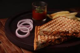 Smoky barbecue chaap sandwich