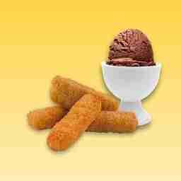 4 pcs veggie fingers + ice-cream (2 scoops)