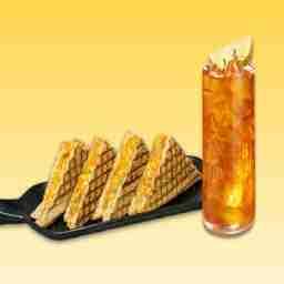 Chicken sandwich + mint iced tea