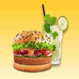 Veggie supreme burger + mojito