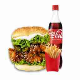 Korean fried chicken burger combo