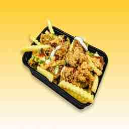 Chicken popcorn loaded fries