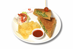 Spinach corn n cheese sandwich