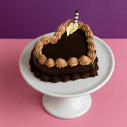 Chocolate heart cake eggless