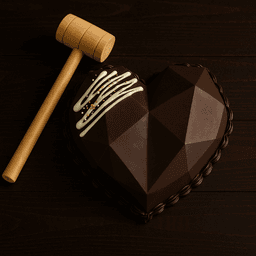 Dark chocolate heart pinata cake eggless