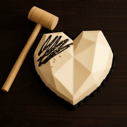White chocolate heart pinata cale eggless