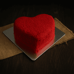 Anniversary red velvet heart cake eggless