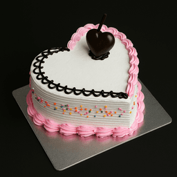 Vanilla heart cake eggless